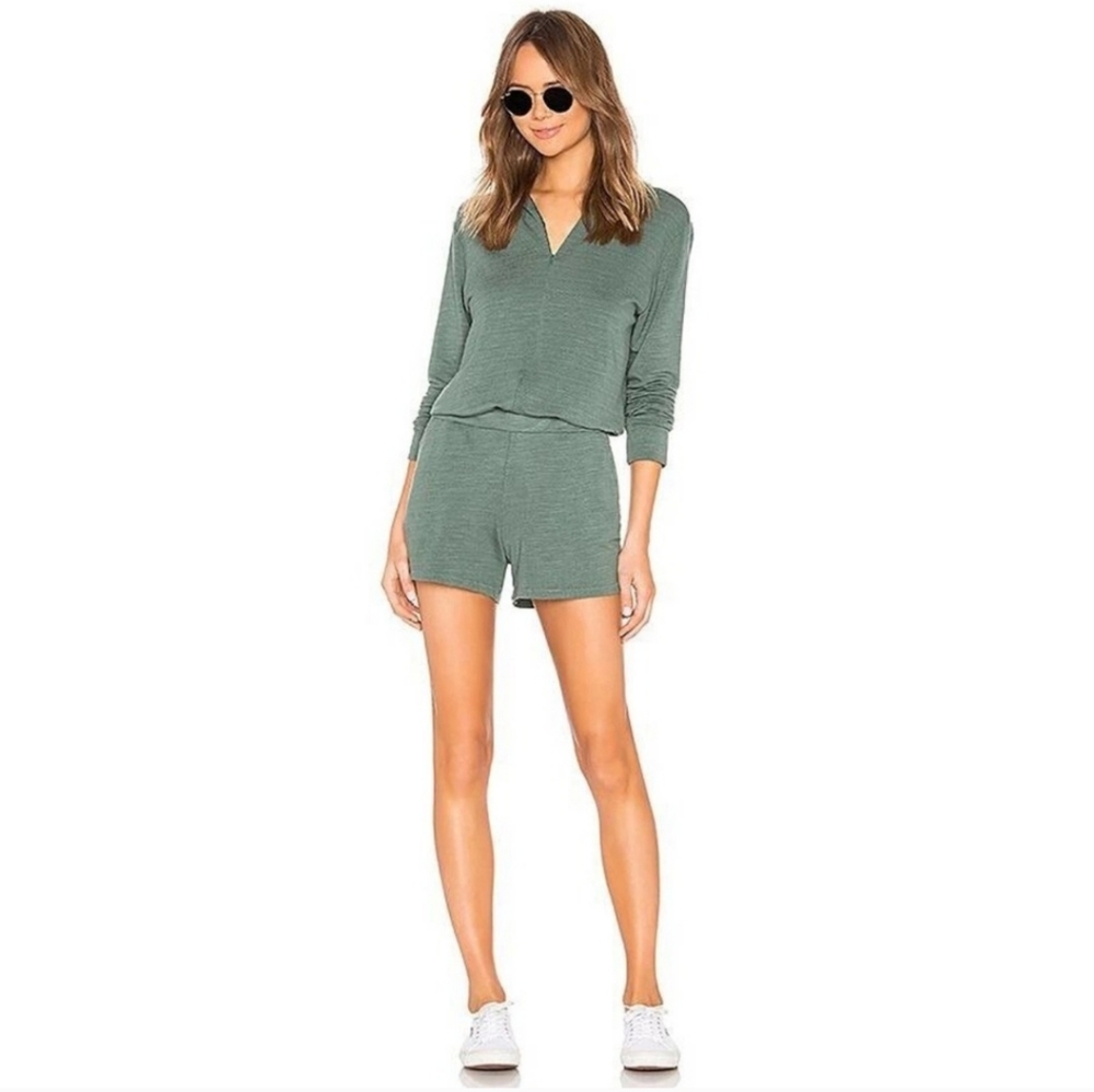 x REVOLVE Supersoft Zip Up Romper in cactus---MONROW size L, new with tags!